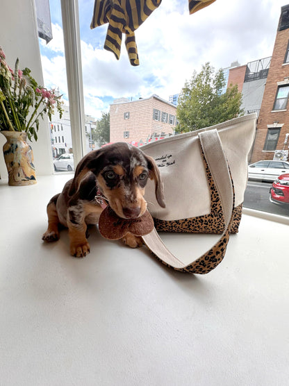Little Beast Dog Carrier Ended Up in New York Canvas Tote