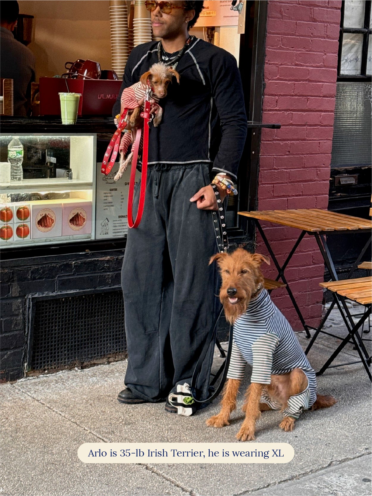 Little Beast Dog Onesie Mixed Blue & Brown Onesie - FW25