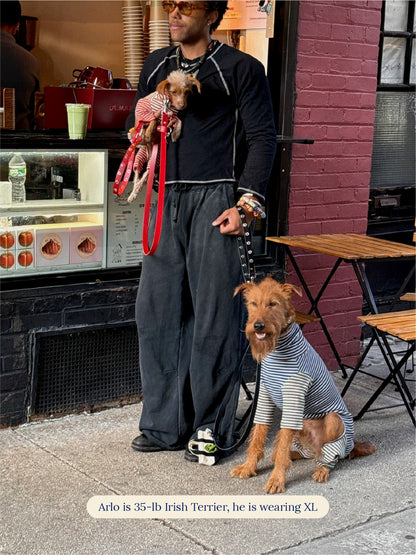 Little Beast Dog Onesie Mixed Blue & Brown Onesie - FW25