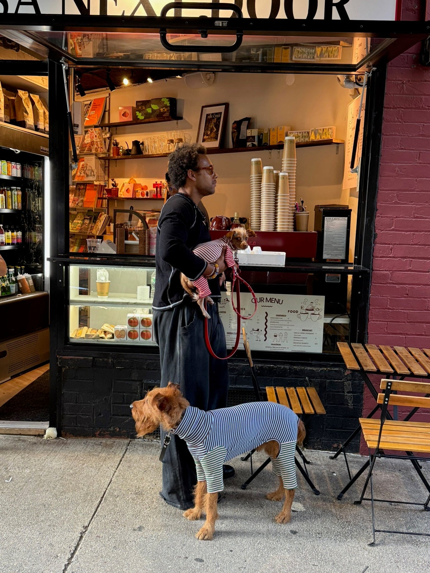 Little Beast Dog Onesie Mixed Blue & Brown Onesie - FW25