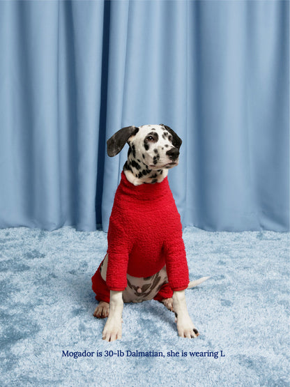 Little Beast Dog Fleece Onesie red fleece onesie