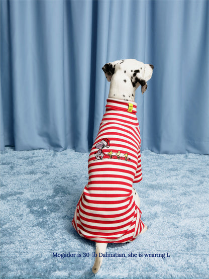 Little Beast Dog Stripe Onesie Snoopy & Woodstock Stripe Onesie - PEANUTS