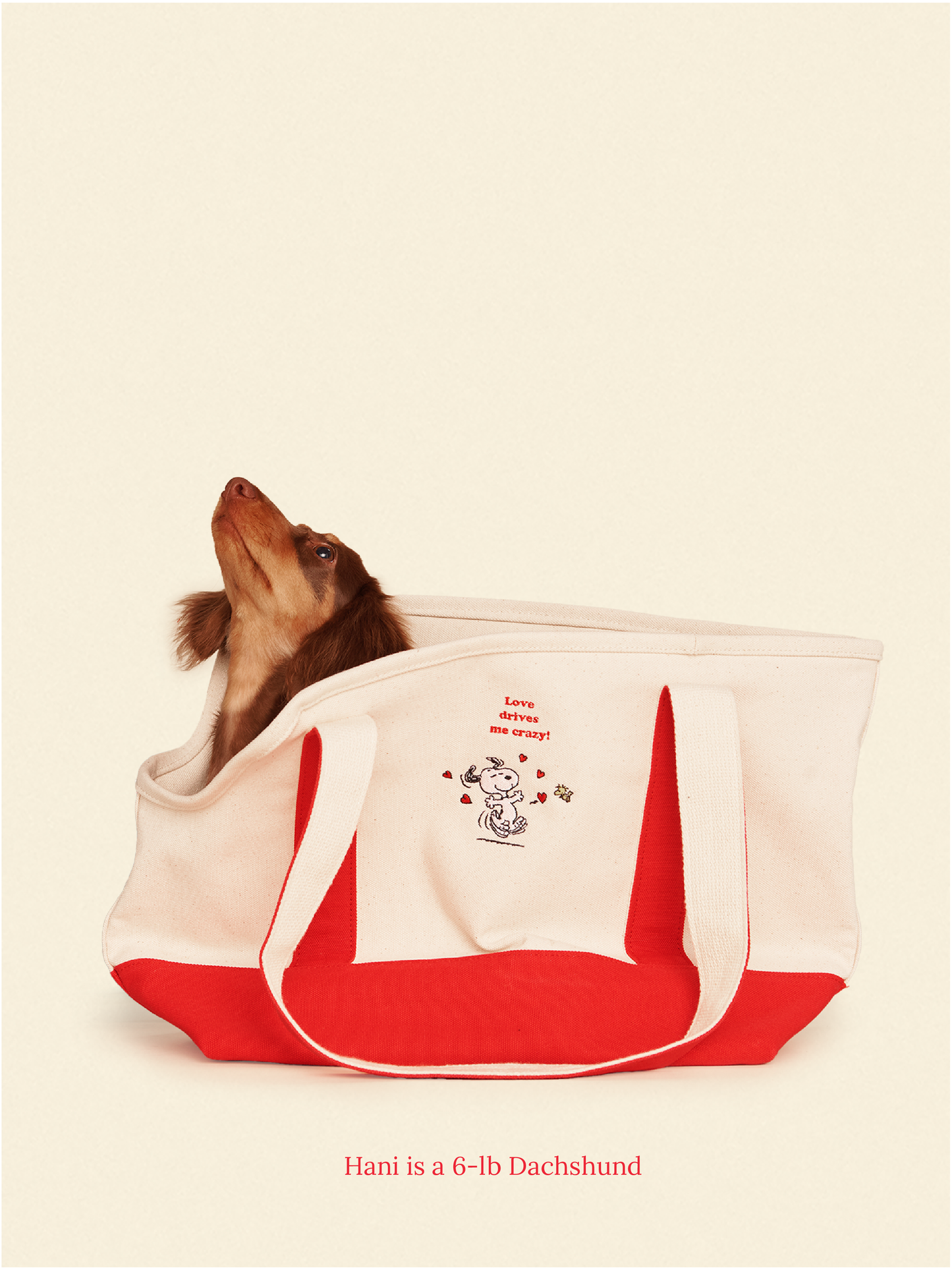 Little Beast Dog Carrier Red / OS To Love Me Tote Bag - PEANUTS