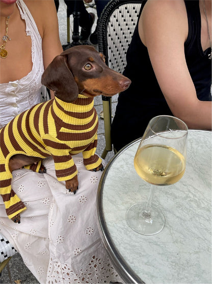 Little Beast Dog Onesie Yellow & Brown Onesie - FW25