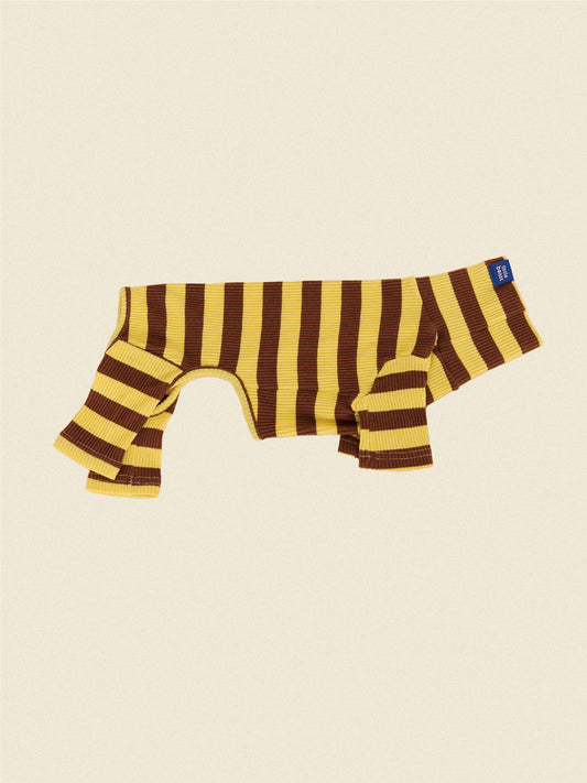 Little Beast Dog Onesie Yellow & Brown Onesie - FW25